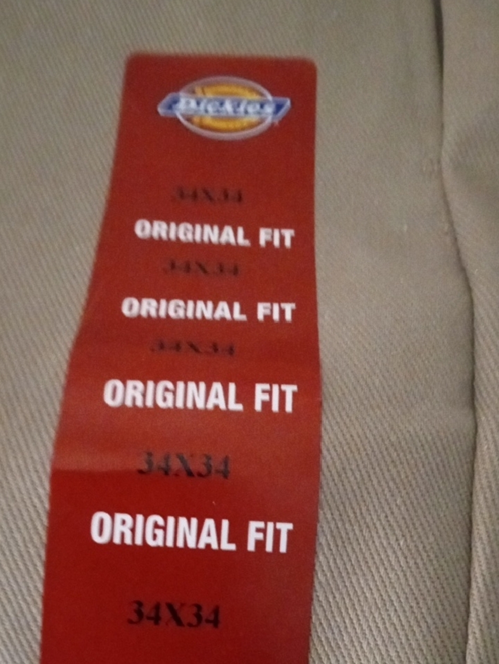 Dickies Khaki 874 Original Fit Work Pants 34X34 NWT - Picture 5 of 12